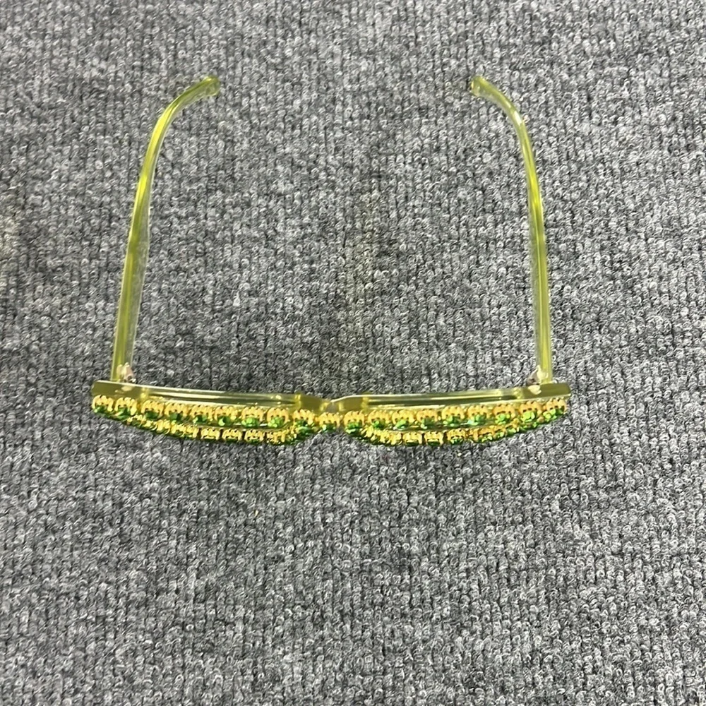 GreeksGlasses Green Rhinestone styled Sunglasses - Picture 2 of 7